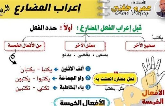 مراجعات نهائية.. ملخص دروس النحو لـ الصف الثاني الثانوي الترم الاول في 10 ورقات