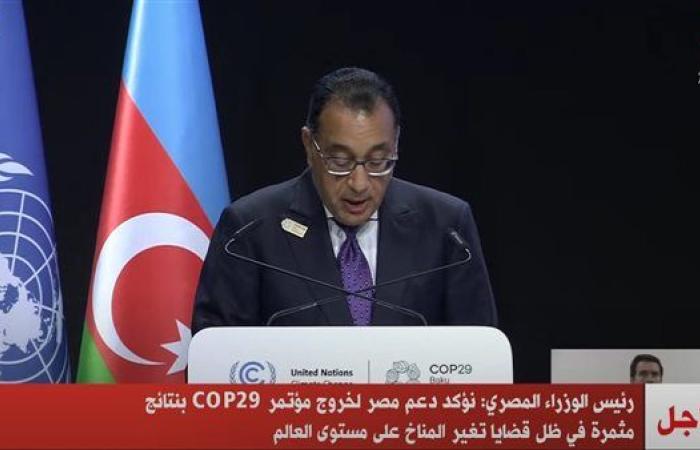 رئيس الوزراء يؤكد دعم مصر لخروج مؤتمر COP29 بنتائج مثمرة