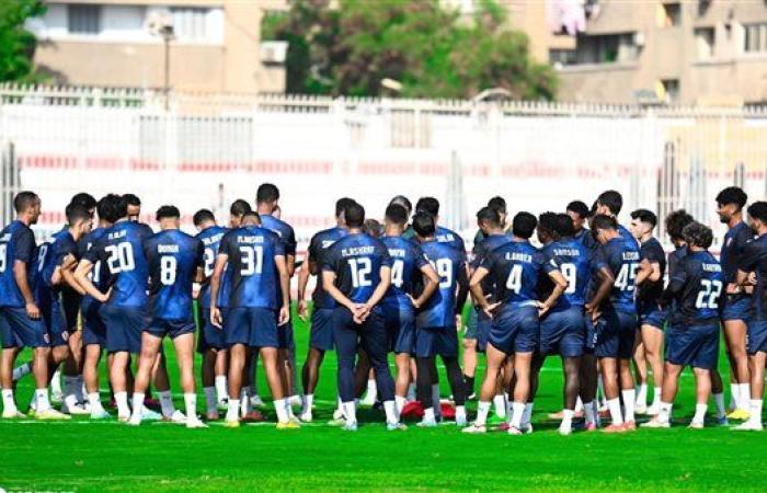 انتظام لاعبو الزمالك الدوليون في مران الفريق استعدادا للمصري البورسعيدي