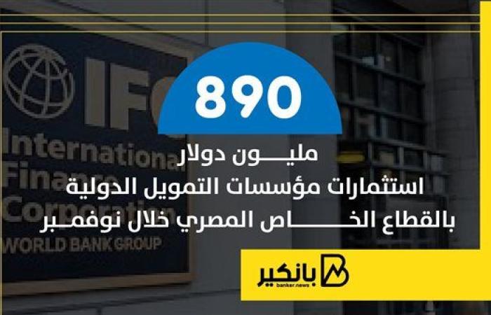 890 مليون دولار استثمارات مؤسسات التمويل الدولية بالقطاع الخاص المصري خلال نوفمبر