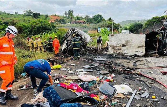 ارتفاع حصيلة حادث حافلة في البرازيل إلى 41 قتيلا