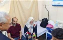 رئيس الجامعة المنيا يزور مصابي غزة في المستشفى الجامعي