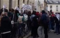 طلاب جامعة سيانس بو الفرنسية يغلقون مداخلها احتجاجًا على حرب غزة