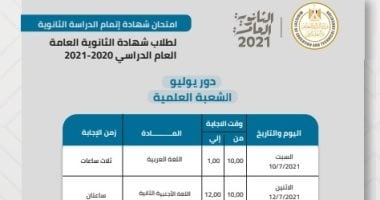 الجدول نزل .. موعد امتحانات الثانوية العامة 2024 في جميع المحافظات المصرية